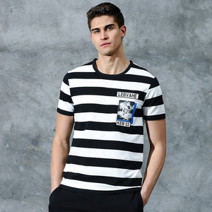 Pioneer Camp New summer T shirt man brand clothing fashion striped short T-shirt male top quality stretch Tshirt ADT701074