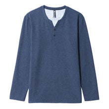 Load image into Gallery viewer, Pioneer camp new long sleeve t shirt for men brand clothing fashion button design V-neck tshirt men soft cotton tees ACT802285