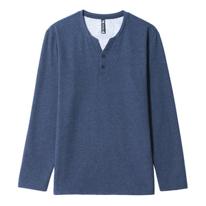 Pioneer camp new long sleeve t shirt for men brand clothing fashion button design V-neck tshirt men soft cotton tees ACT802285